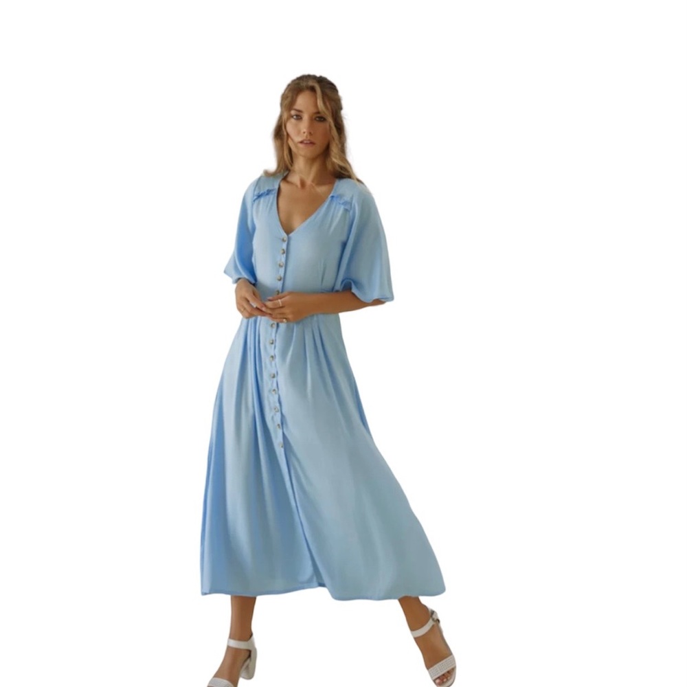 NWT Bali Elf Lola Button Up Midi Dress Size XXL Handmade